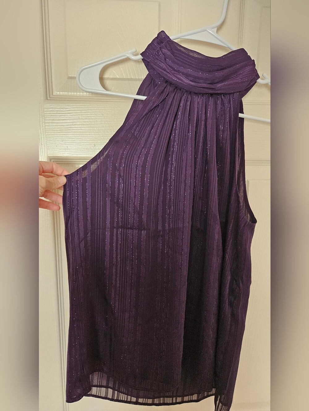 WHBM Purple Halter Top Size 8